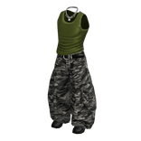 Green Baggy Camo Streetwear Outfit / 01