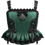 Green Black Lace Corset Top