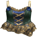 Green Blue Rose Corset Top