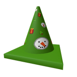 Green Christmas Traffic Cone