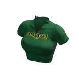 ʚ♡ɞ Green Contrast Zipper Crop top