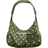Green Coquette Polka Dot Bow Shoulder Bag