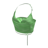 Green Cowl Neck Mirror Party Crop Top