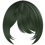 Green Cozy Side Swept Bangs