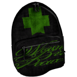 Green Cross Denim Backpack