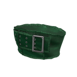 green distressed denim belt crop top