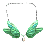 Green Fairy Wings Necklace
