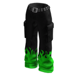 Green Fire Baggy Pants