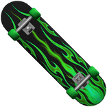 Green Fire Skateboard 