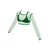 Green Fishnet Rave Crop Top