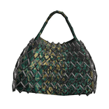 Green Gold Chain Wrapped Grunge Handbag