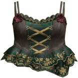 Green Gold Rose Corset Top