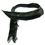 Green Gold Ruined Wrapped Neck Scarf Chrome Cross