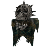 Green Gold Skull Scarf Gothic Shoulder Left