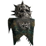 Green Gold Skull Scarf Gothic Shoulder Right