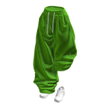 Green Half Raised Baggy Sweatpants w/ White Shoes