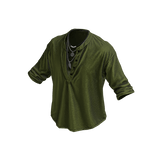 Green Henley Loose Button Up
