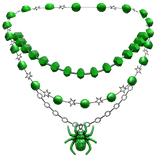 green layered star chain necklace w spider