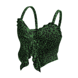 Green Leopard Tie Top