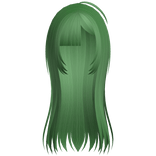 green long vampire hair w/ hime bangs