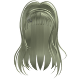 Green Messy Wavy Hair With Clips