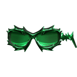 -',ৎ Green Metal Techno Y2K Reflective Glasses