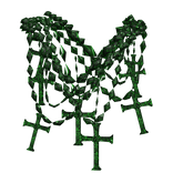 Green Multi Layered Cross Chains