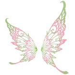 🌸✨ Green Pink Flutter Laceglow Wings