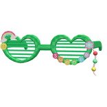 green preppy summer heart glasses