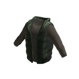 Green Puffer Vest & Brown Shirt