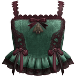 Green Red Lace Corset Top