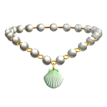 Green Seashell Pearl Necklace 🐚