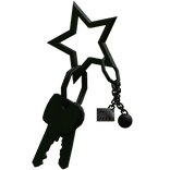 Green Star Grunge Keychain