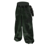 Green Starlit Ripped Baggy Jeans