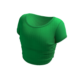 green tight crop top tee