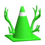 Green Traffic Cone W/ Antlers