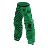 Green Trendy Checker Graphic Baggy Cargo Pants