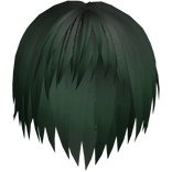 Green Vkei Unkept Emo Hair