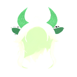Green VTuber Long Hair Astral Horns & Cow Ears