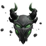 Green Warrior Demon Battle Helmet Realistic Horns 