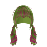 Green Wavy Long Curly Dollette Pigtails 