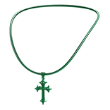 -',ৎ Green Y2K Cross Necklace (3.0)