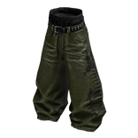 Green Y2K Fishbone Baggy Skater Denim