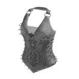 Spiked Ring Strap Corset Top (Grey)