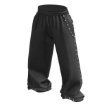 Grey Baggy Studded Grunge Rivet Sweatpants