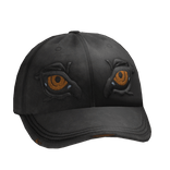 Grey Denim cap With Embroidered Eyes