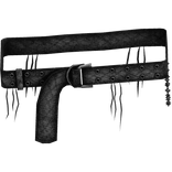 Grey Distressed Fabric Emo Belt