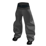 Grey Double-Waist Sweatpants