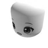 grey eyes white chibi cheeky happy face