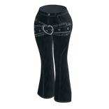 Grey Heart Flare Jeans